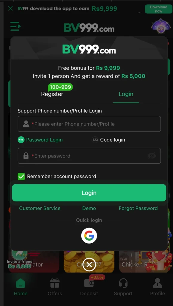 bv999 game registration 